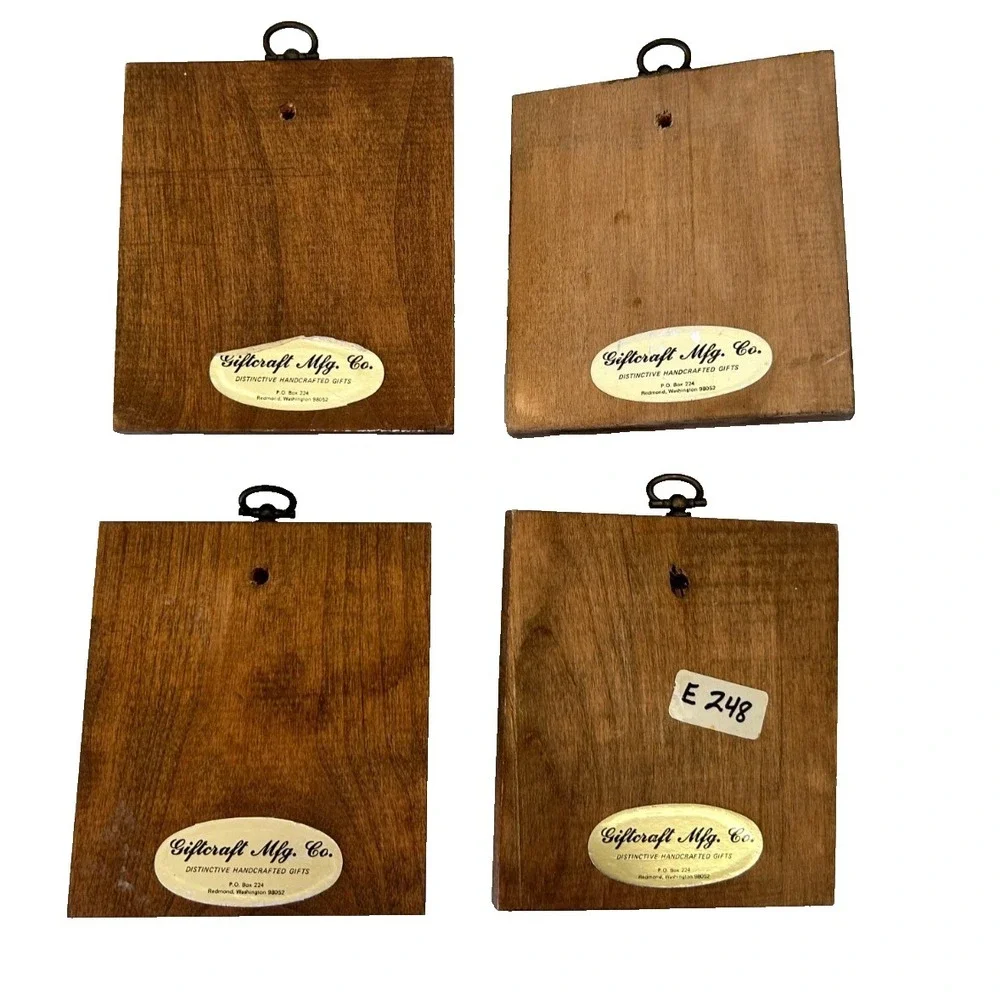70s Giftcraft Kitsch 3D Vegetable Plaques Retro Kitchen Wall Decor Set 4 Garden
